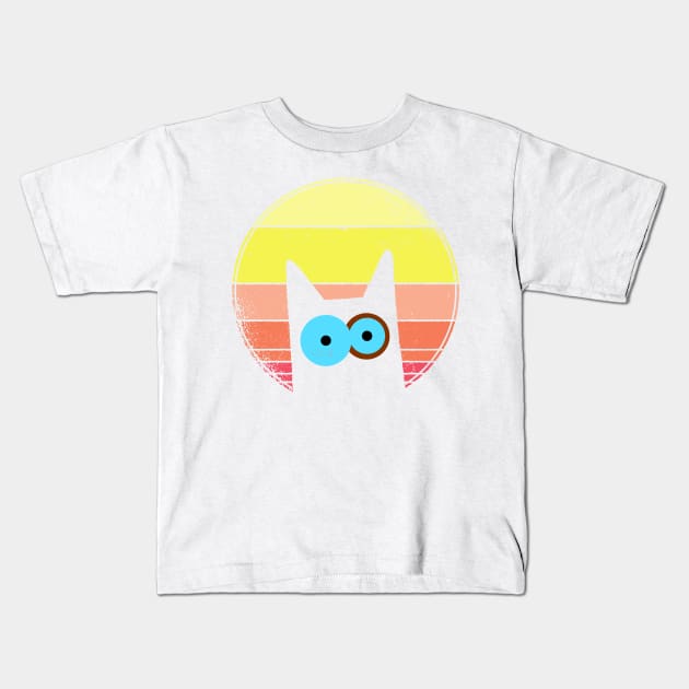 Chopin the cat (sunset) Kids T-Shirt by LiveForever